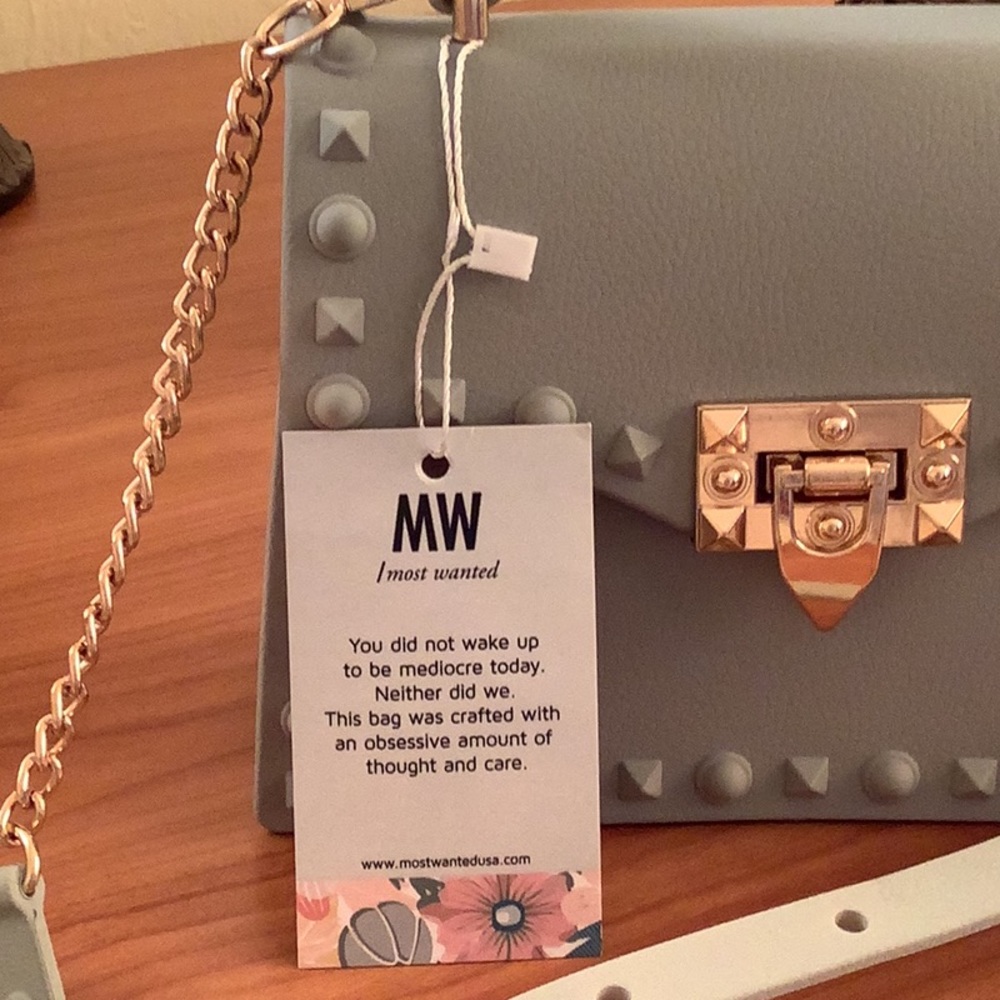 NWT MW Gray Studded Purse 💜💜💜 - Picture 3 of 10